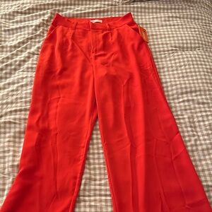 Wide-Leg Red Women's Pants